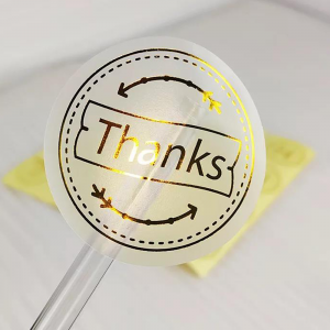 Label stickers made of gilded paper