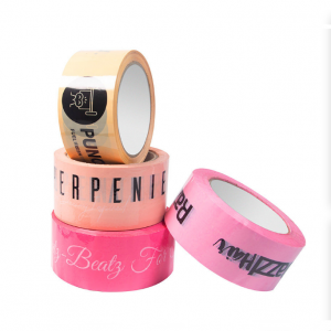 Transparent packing tape is used to seal cartons