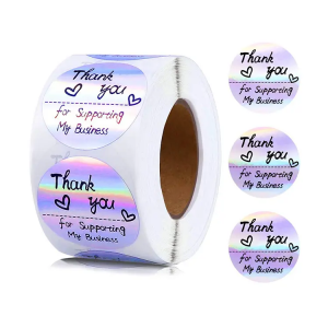 Use holographic stickers to make your packaging more three-dimensional.